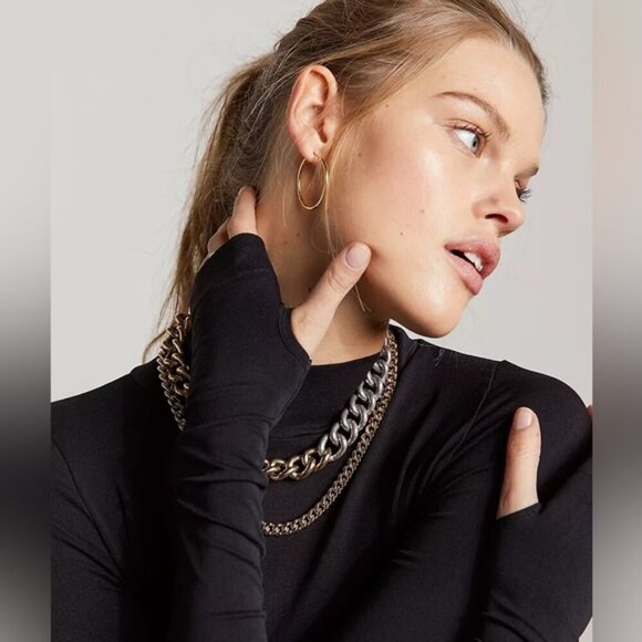 Intimately Free People Rocky Seamless Fitted Turtleneck Black, size XS/S - Picture 3 of 11